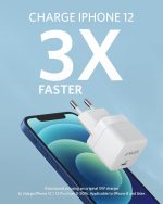 ⁦Anker PowerPort III 20W USB-C Power Supply Charging Cube Quick Charging Option, Compatible with iPhone 15/14/13/12 Series, Galaxy, Pixel 4/3, iPad/iPad Mini, White(Charging Cable Not Included)⁩ - الصورة ⁦2⁩