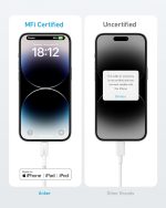⁦Anker USB-C to Lightning Cable, 0.9 Meters, FOR Apple Devices, 322 USB-C to Lightning Cable, White (0.9M, White)⁩ - الصورة ⁦4⁩