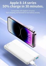 ⁦WIWU Wi-P032 Dual USB-A and Type-C PD LED Light Battery Life Series 10000mAh Power Bank - Black|18 Months Warranty⁩ - الصورة ⁦4⁩