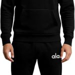 Meza Men's Tring 2 Piece – Hoodie Sweatshirt + Sweatpants – Comfortable Home Gym Sports Wear for Men & Men