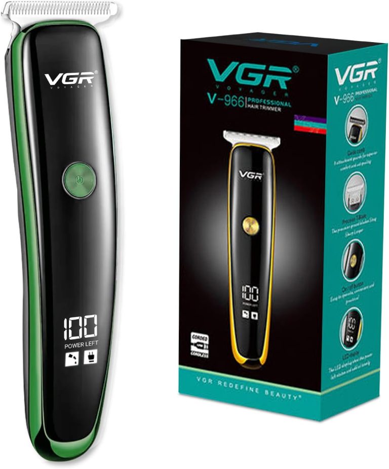 ماكينة حلاقة شعر في جي ار V-966 احترافية مع شاشة ال اي دي ذكية مدة التشغيل: ببطارية 120 دقيقة للرجال أخضر