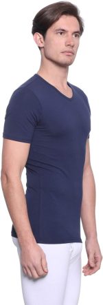 ⁦Dice Mens V-Neck short sleeve solid Undershirt⁩ - الصورة ⁦3⁩