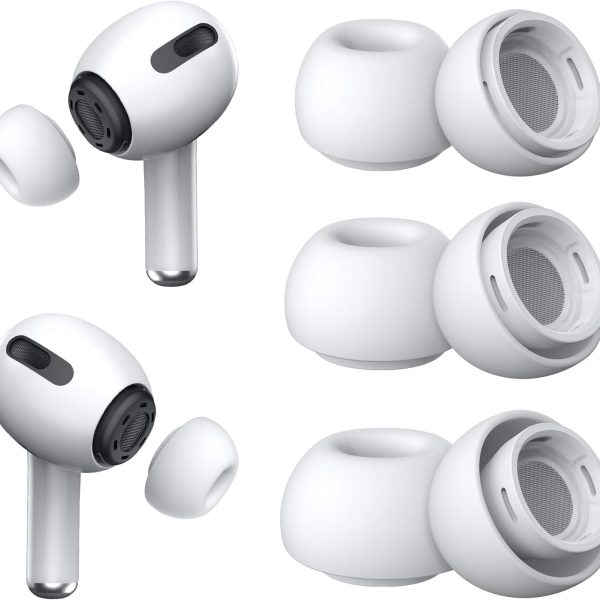 YUWAKAYI [3 Pairs] Replacement Ear Tips for Airpods Pro & Pro 2nd Gen with Noise Reduction Holes, Silicone Ear Tips with Portable Storage Box & Fit in Charging Case (S/M/L)