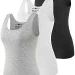 Set Of (3) Cotton Stretch Plain Tank Tops