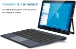 ⁦AWOW Windows 11 Tablet PC Intel N100 Quad-Core Processor, 12GB DDR5 RAM 256GB Storage, 10.1 Inch 2 in 1 Laptop Touchscreen with Detachable Keyboard, 2.4G+5G WiFi, Bluetooth, USB3.0, HDMI⁩ - الصورة ⁦3⁩
