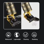 ⁦SHOPPOFOBIX Hair Trimmer For Men Buddha Style Trimmer, Professional Hair Clipper, Adjustable Blade Clipper, Shaver For Men, Retro Oil Head Close Cut Trimming Machine, 1200 mah battery, Gold⁩ - الصورة ⁦3⁩