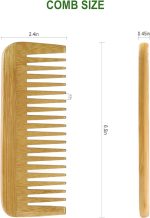 ⁦مشط خشبي واسع الاسنان - مشط شعر طبيعي بدون يد لفك تشابك الشعر بلطف والعناية اليومية بالشعر⁩ - الصورة ⁦5⁩