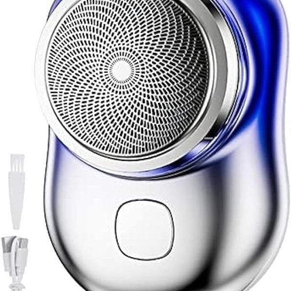 Electric Razor for Men, Pocket Size Portable Shaver, USB Rechargeable Shaver - Blue - B-1677