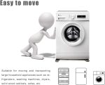 ⁦NW 1776 Two Movable/Adjustable Washing Machine Bases, Washing Machine Stand With Brake, Refrigerator Base Mobile Cart,Suitable for Refrigerator Base, Dryer Base, Washing Machine Base, White⁩ - الصورة ⁦5⁩