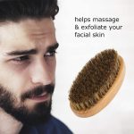 ⁦rulimshop Men's Beard Brush with Wooden Handle Firm Bristles for Taming & Softening Facial Hair Skin Care & Beard Grooming Palm Size⁩ - الصورة ⁦4⁩