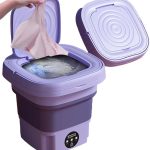 Portable Electric Washing Machine - Compact and Lightweight Perfect for Travel and Daily Use k (Mauve)