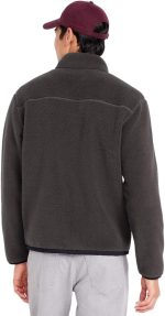 جاكيت بسحاب من فرو الشيربا للرجال من اولد نافي، مصنوع من البوليستر