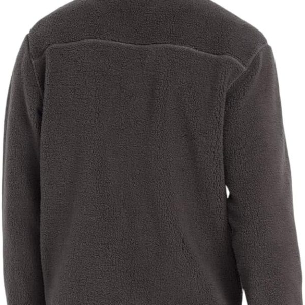 جاكيت بسحاب من فرو الشيربا للرجال من اولد نافي، مصنوع من البوليستر