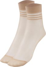 ⁦Charmaine Women Ankle-High Ultra Sheer Socks With Striped Cuffs⁩ - الصورة ⁦7⁩