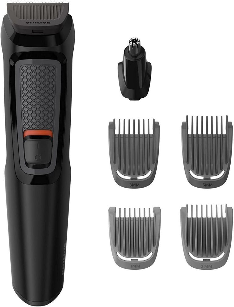 Philips Multigroom Series 3000 6 in 1 Face MG3710/15 - Shaver (Black, Rectangle, Stainless Steel, Beard, Ear, Eyebrow, Nose, 60 Min, Integrated)