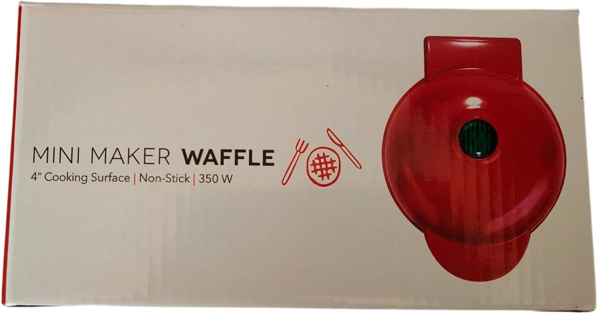 ⁦Yuragim Mini Waffle Maker, Small Non-Stick Waffle Iron for Quick Breakfast, Parties & Gifts, Red Plastic⁩ - الصورة ⁦9⁩
