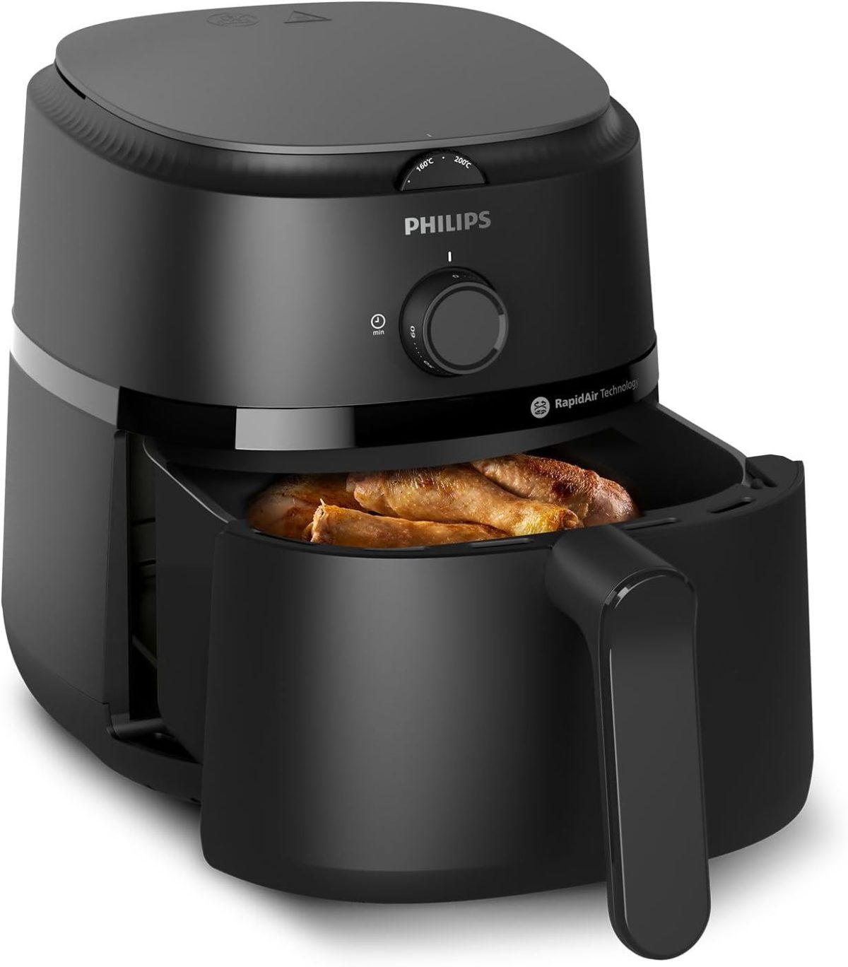 ⁦Philips Airfryer L - 1500W, 50/60Hz, 4.1L, 0.8KGs, 12-in-1 Cooking Functions,Rapid Air Technology, Black - NA120/00⁩ - الصورة ⁦4⁩