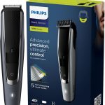 Philips Beard & Stubble Trimmer/Hair Clipper for Men, Series 5000, 40 Length Settings, Self-Sharpening Metal Blades, UK 3-Pin Plug - BT5502/13