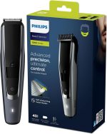 Philips Beard & Stubble Trimmer/Hair Clipper for Men, Series 5000, 40 Length Settings, Self-Sharpening Metal Blades, UK 3-Pin Plug - BT5502/13