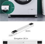 ⁦NW 1776 Two Movable/Adjustable Washing Machine Bases, Washing Machine Stand With Brake, Refrigerator Base Mobile Cart,Suitable for Refrigerator Base, Dryer Base, Washing Machine Base, White⁩ - الصورة ⁦3⁩