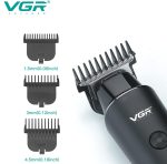 ⁦VGR V-937 Professional Rechargeable Hair Trimmer with USB Charging Cable, LED Display, Stainless Steel blades, 3 Guide Combs for Men, 2000 mAh Li-ion Battery (Black)⁩ - الصورة ⁦4⁩