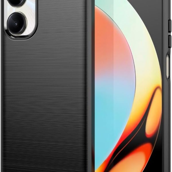 جراب متوافق مع ريلمى 10 برو ، - غطاء حماية مقاوم للصدمات رفيع للغاية شديد التحمل من ألياف الكربون المصقولة - غطاء واقي مضاد للخدش و مقاوم للانزلاق - أسود