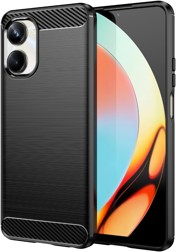 61BX3sOnTNL._AC_SL1080_.jpg جراب متوافق مع ريلمى 10 برو ، - غطاء حماية مقاوم للصدمات رفيع للغاية شديد التحمل من ألياف الكربون المصقولة - غطاء واقي مضاد للخدش و مقاوم للانزلاق - أسود