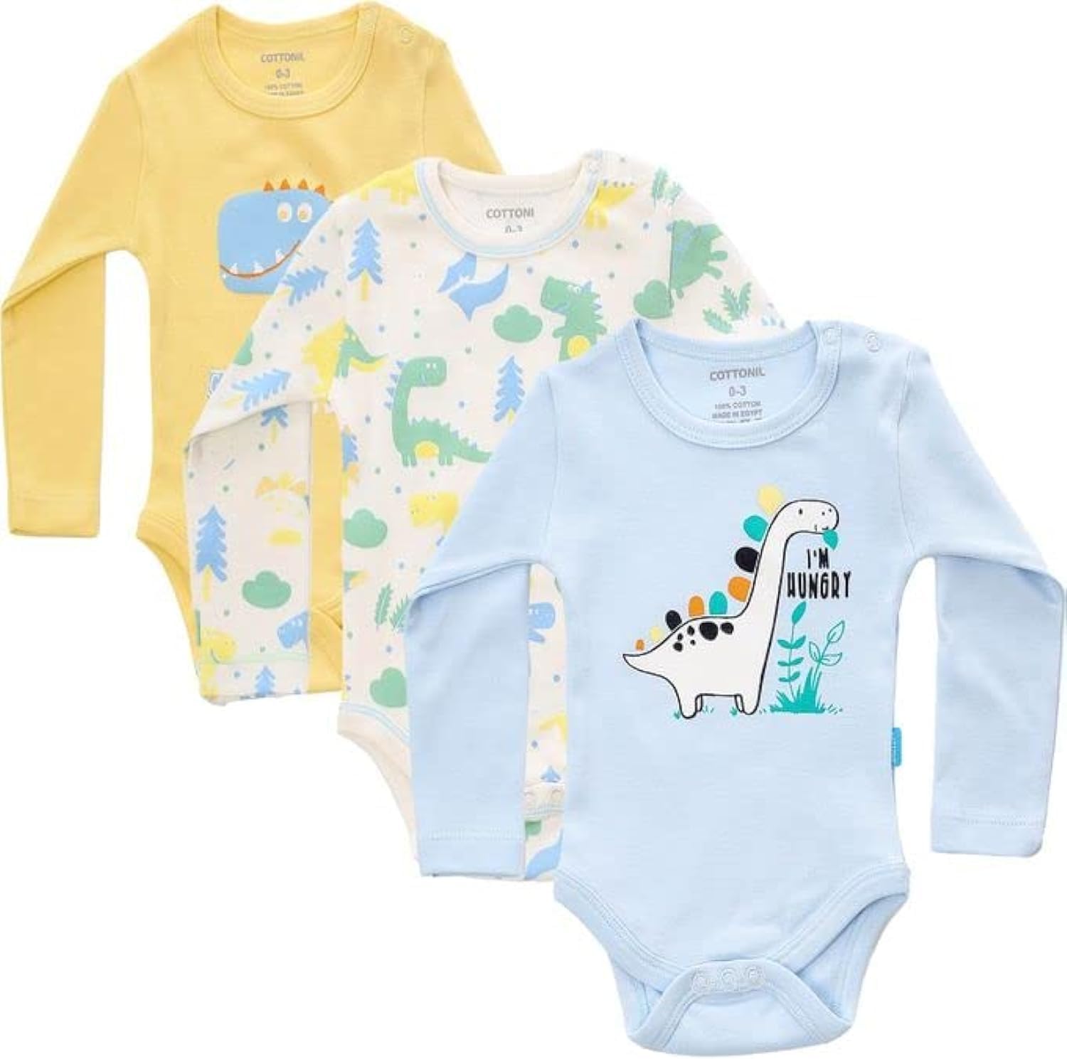 61Bb5Jp8-xL._AC_SL1500_.jpg سالوبيت بكباسين من قطونيل، متعدد الالوان للاولاد البيبي من 3 قطع، بأكمام