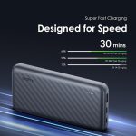 ⁦Oraimo Slice Link Pro 22.5W Super Fast Charging Powerbank 10000mAH, 3 built in Charging Cable,Universal Compatibility,Multi-Layer Protection-Black⁩ - الصورة ⁦3⁩