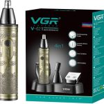 VGR V-621 Professional 4 in 1 Grooming Kit with 500mAh Lithium battery, All in one Trimmer for Men, Suitable for Face, head, Nose, Ear & Body Grooming, 90 min Runtime (Gold) 1 Year Warranty