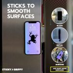⁦StickyGrippy Suction Phone Case Mount, Sillicon Adhesive Phone Accessory for iPhone and Android, Hands-Free Fidget Toy Mirror Shower Phone Holder, Tiktok Videos and Selfies (Black)⁩ - الصورة ⁦5⁩
