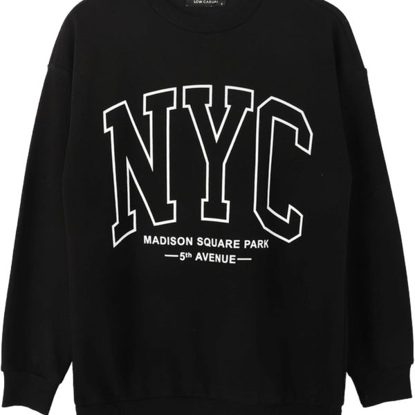 LC WAIKIKI Crew Neck Printed Oversize Women's Thick Sweatshirt