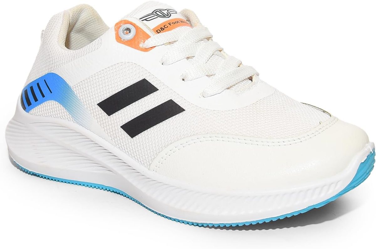⁦Women's Sportive Knit Sneakers – Stylish Printed Design (White, 40)⁩ - الصورة ⁦2⁩