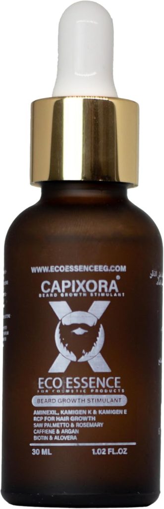 Capixora Growth Stimulating Beard Oil, with Aminexyl & Vitamin E, Also-Palmetto & Rosemary Extract, 30ml