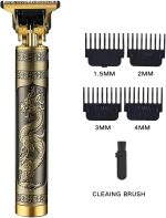 ⁦KM-T9 LED Display Shaver with USB Charging - Up to 120 Minutes Runtime - Professional Blades -4 Step Combs – 3 Speeds Up to 7000 RPM - Modern Design - Gold⁩ - الصورة ⁦2⁩