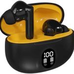 OR6 Fashion Wireless Earbuds for Athletes, Ultra Lightweight, HD Headphones for Calls, Powerful Bass Drives, Compatible with Android and iPhone Phones (Black)