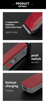 ⁦Sokany SK-16011 Professional Hair Clipper, Black⁩ - الصورة ⁦3⁩