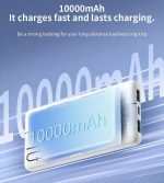 ⁦WIWU Wi-P032 Dual USB-A and Type-C PD LED Light Battery Life Series 10000mAh Power Bank - Black|18 Months Warranty⁩ - الصورة ⁦5⁩