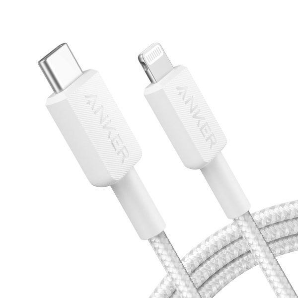 Anker USB-C to Lightning Cable, 0.9 Meters, FOR Apple Devices, 322 USB-C to Lightning Cable, White (0.9M, White)