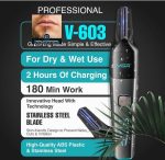 ⁦V-603 Professional Nose and Body Trimmer, 1200mAh Battery, 2 Speed Settings, IPX5 Waterproof, LED Display, Black⁩ - الصورة ⁦4⁩