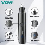 ⁦VGR V-613 Ear, Nose & Eyebrow Trimmer Professional USB Rechargeable Nose Trimmer for Men and Women Nose Clippers Eyebrow Facial Hair Trimmer Body Grooming Kit IPX5 Waterproof Dual Edge Blades⁩ - الصورة ⁦2⁩