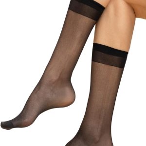 ⁦Charmaine Women Knee-High and Semi-Sheer Plain Socks⁩ - الصورة ⁦3⁩