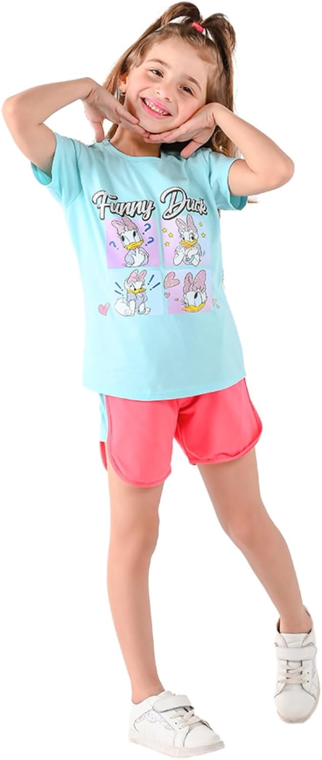 Jockey M M Girls Set Of 2 Pieces Printed Funny Duck Pajama Set