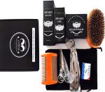 Beard Growth Kit, Beard Roller Kit, Natural Beard Growth Oil for Patchy Beard, Beard & Mustache Facial Hair Growth, Beard Oil, Beard Balm, Beard Roller, Brush, Comb, Storage Bag, Gifts for Men