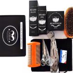 Beard Growth Kit, Beard Roller Kit, Natural Beard Growth Oil for Patchy Beard, Beard & Mustache Facial Hair Growth, Beard Oil, Beard Balm, Beard Roller, Brush, Comb, Storage Bag, Gifts for Men
