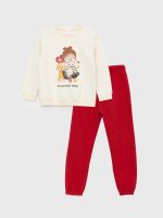 ⁦LC WAIKIKI Crew Neck Printed Baby Girl Sweatshirt and Pants⁩ - الصورة ⁦2⁩