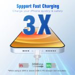⁦APFEN USB C to Lightning Cable 3FT 2Pack [Apple MFi Certified], Power Delivery iPhone Cables Type C iPhone Charger Cord Fast Charging Compatible iPhone 14 13 12 11 Pro Max X XS XR 8 7 6s Plus SE⁩ - الصورة ⁦6⁩