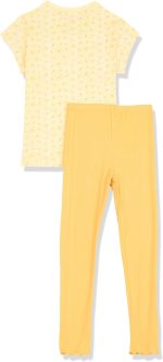 JIL Girls Girls SS PJ WITH RIB LEGGING Transperant Yellow Sun Flower Set - الصورة 2