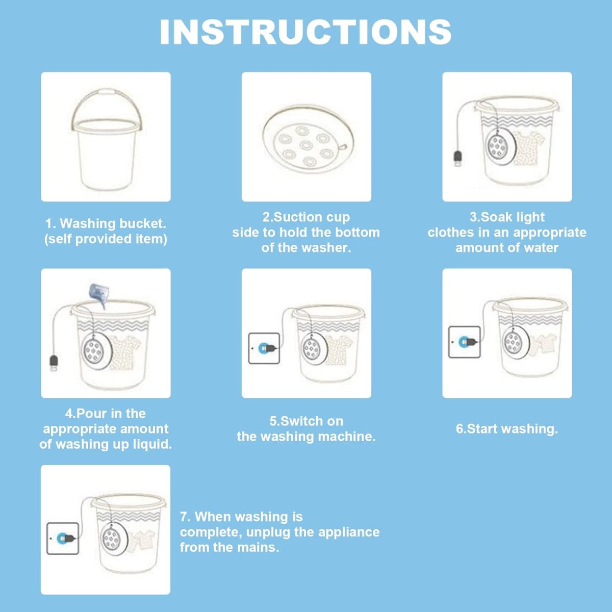 ⁦3.54in Portable Washing Machine with Suction Cups,Mini Washing Machine, 3 in 1 Bubble Cleaning USB Ultrasonic Powered Turbo Washing Machine & Sink Dishwasher for Camping, Travelling, Business Trip⁩ - الصورة ⁦4⁩