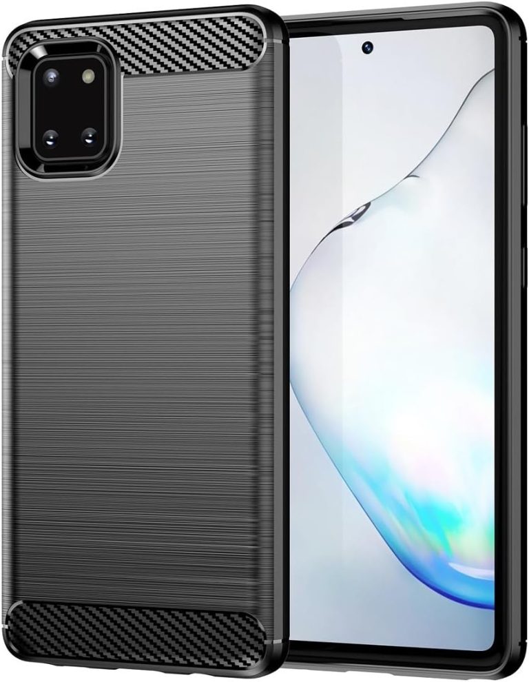 جراب متوافق مع Samsung Galaxy Note 10 Lite ، - غطاء حماية مصقول مقاوم للصدمات متين رفيع للغاية من ألياف الكربون المصقولة - جراب أصلي جديد فائق الجودة مقاوم للانزلاق من Graby Shop - أسود